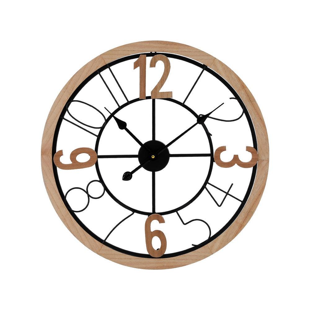 Artiss 60CM Wall Clock Wooden - Harrogates
