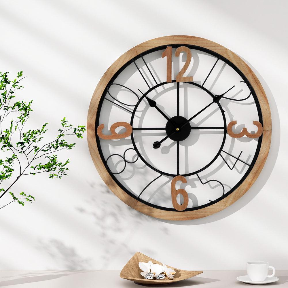 Artiss 60CM Wall Clock Wooden - Harrogates