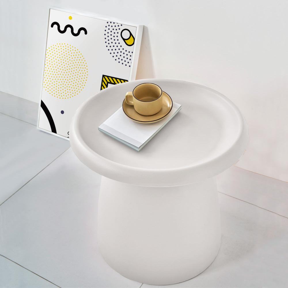 Artiss Coffee Table Round 52CM Plastic White - Harrogates