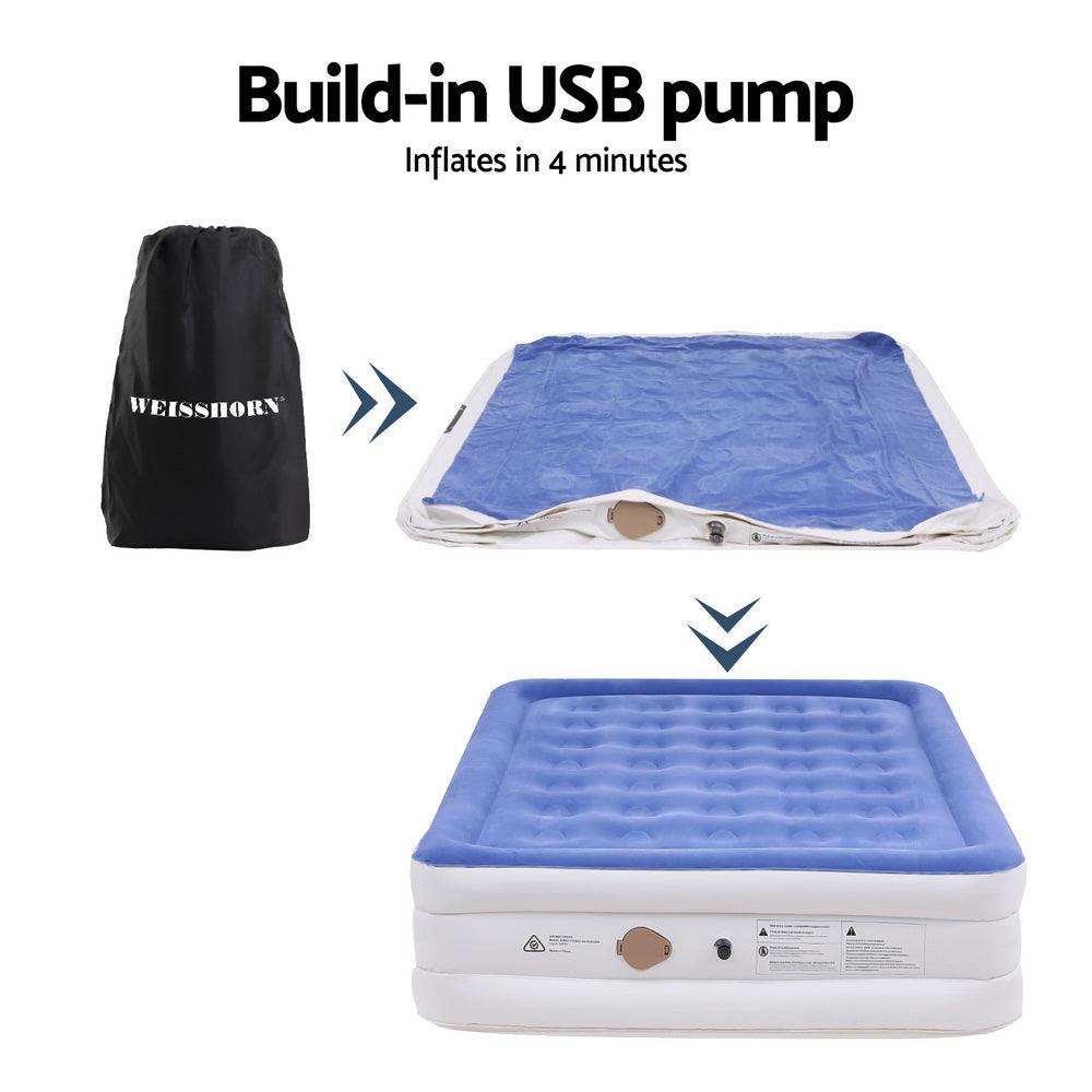 Weisshorn Air Mattress Queen Inflatable Bed 46cm Air bed Cube - Harrogates