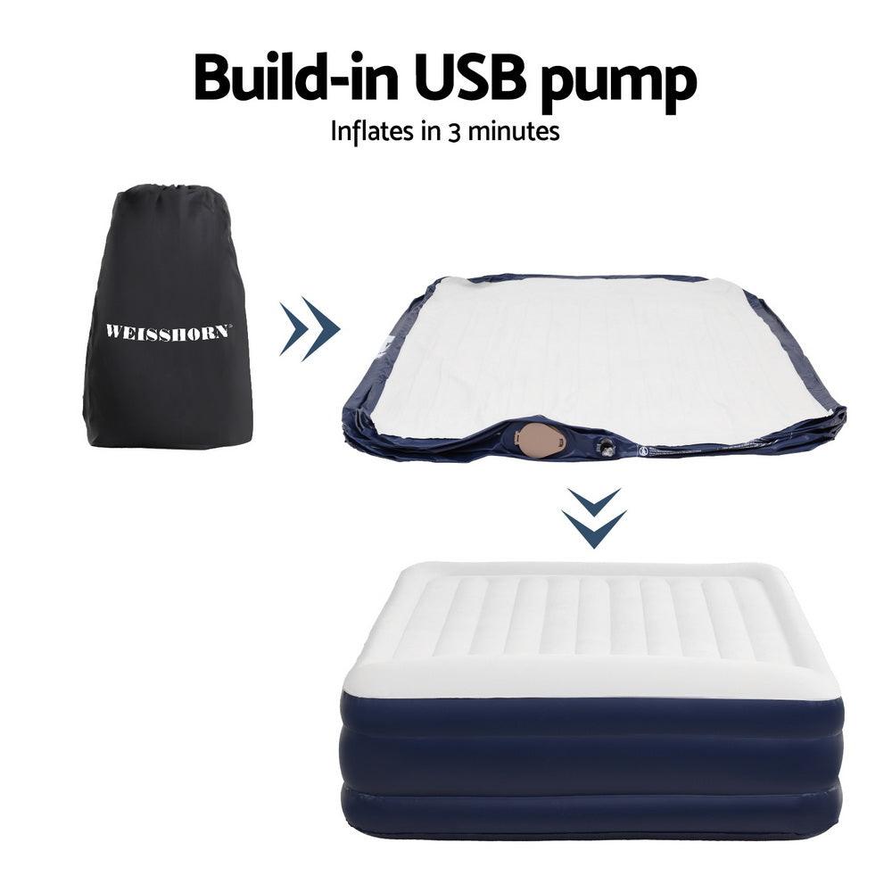 Weisshorn Air Mattress Double Inflatable Bed 46cm Air bed - Harrogates