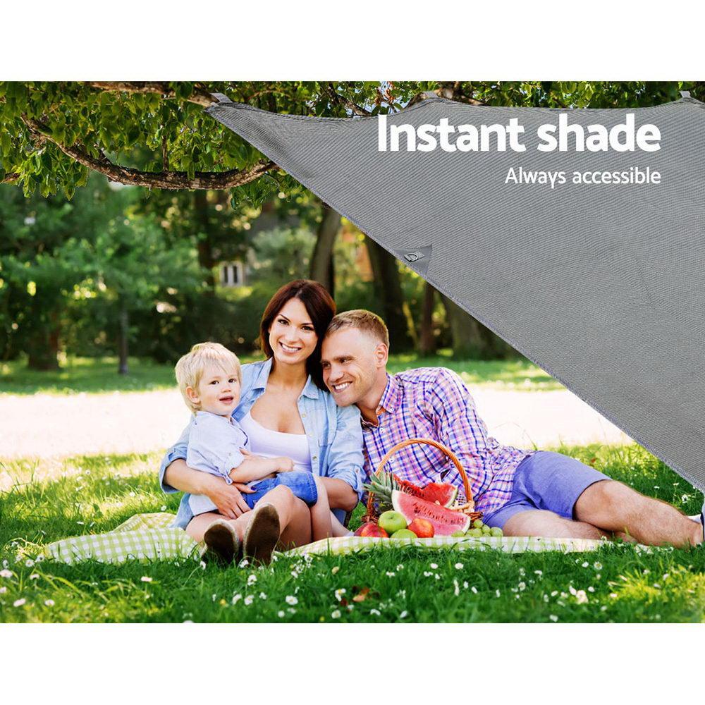 Caravan Privacy Screen Roll Out Awning 3.7X1.95M End Wall Side Sun Shade Grey - Harrogates