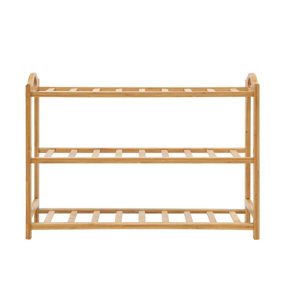 Artiss Shoe Rack Bamboo Shoe Storage 3-tier 9 Pairs - Harrogates