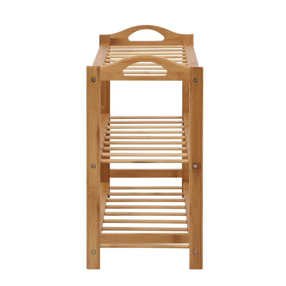 Artiss Shoe Rack Bamboo Shoe Storage 3-tier 9 Pairs - Harrogates