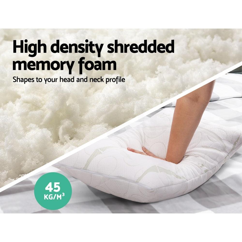 Giselle Bedding Memory Foam Pillow Bamboo Twin Pack - Harrogates