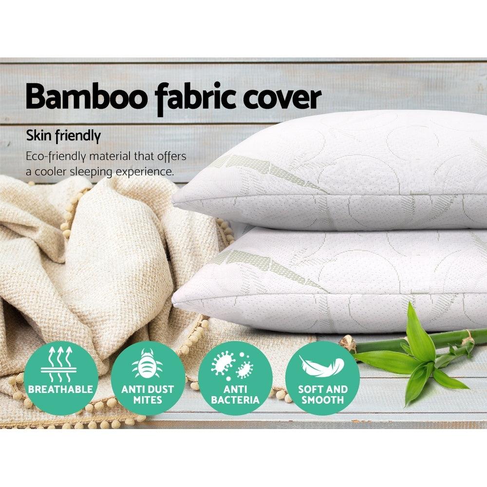 Giselle Bedding Memory Foam Pillow Bamboo Twin Pack - Harrogates