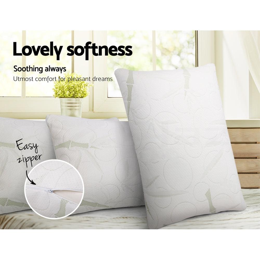 Giselle Bedding Memory Foam Pillow Bamboo Twin Pack - Harrogates