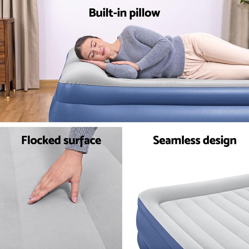 Bestway Air Mattress King Inflatable Bed 56cm Airbed Blue - Harrogates