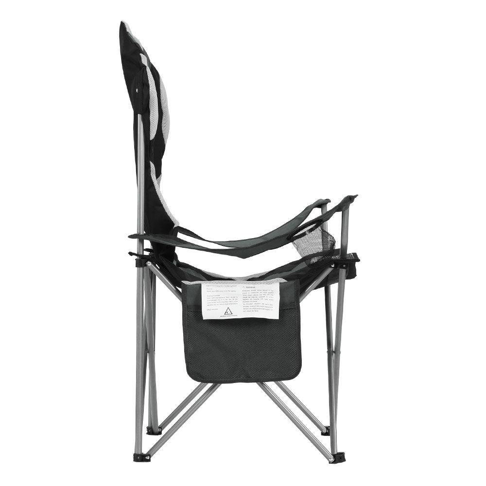 Weisshorn Camping Folding Chair Portable Outdoor Hiking Fishing Picnic Grey 2pcs - Harrogates