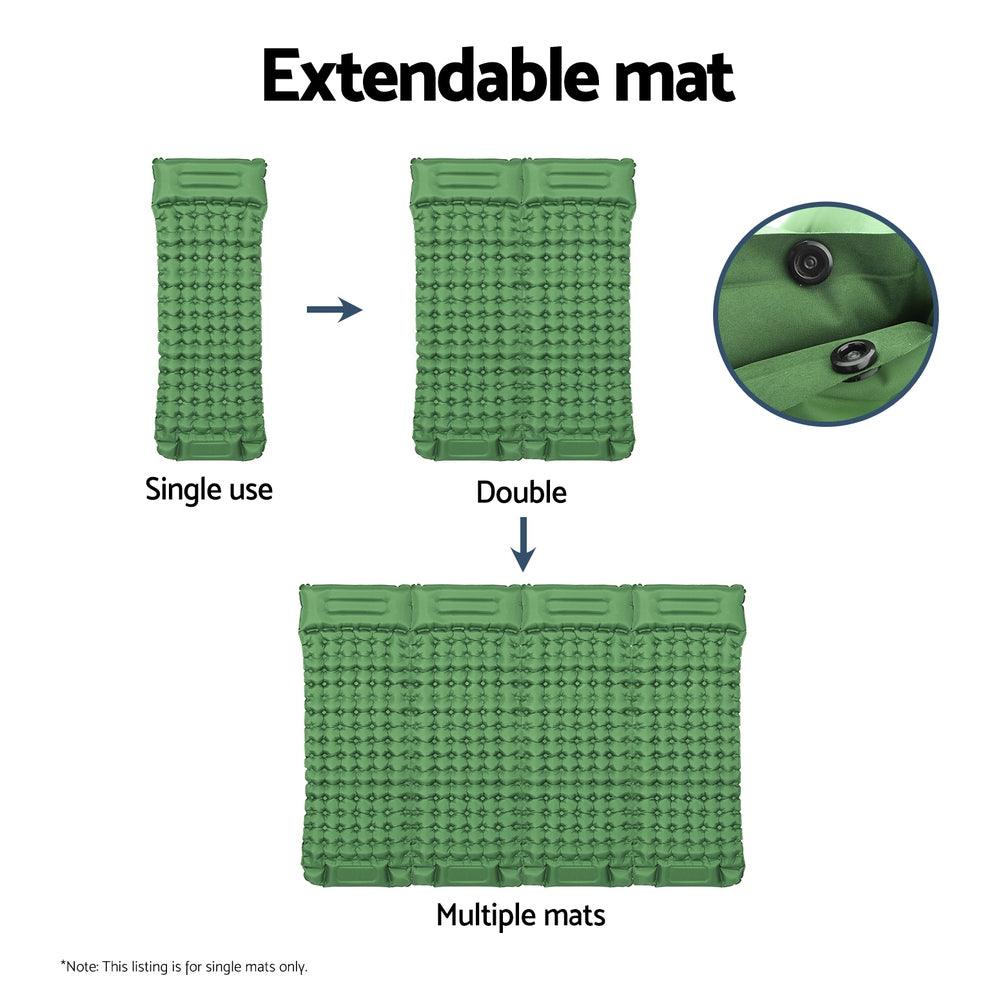 Weisshorn Self Inflating Mattress Camping Sleeping Mat Air Bed Pad Single Pillow - Harrogates