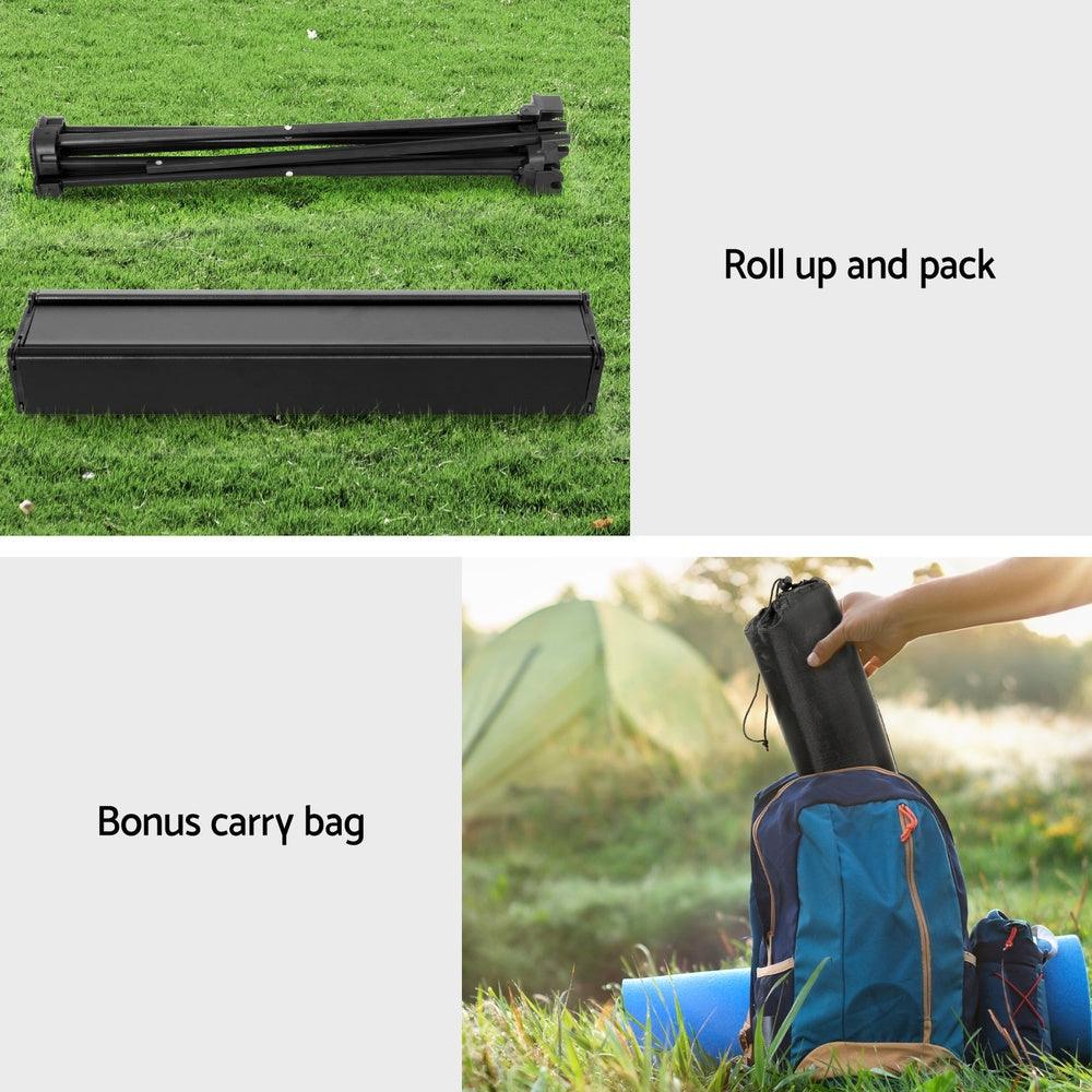 Weisshorn Folding Camping Table 40CM Roll Up Outdoor Picnic BBQ Aluminium Desk - Harrogates