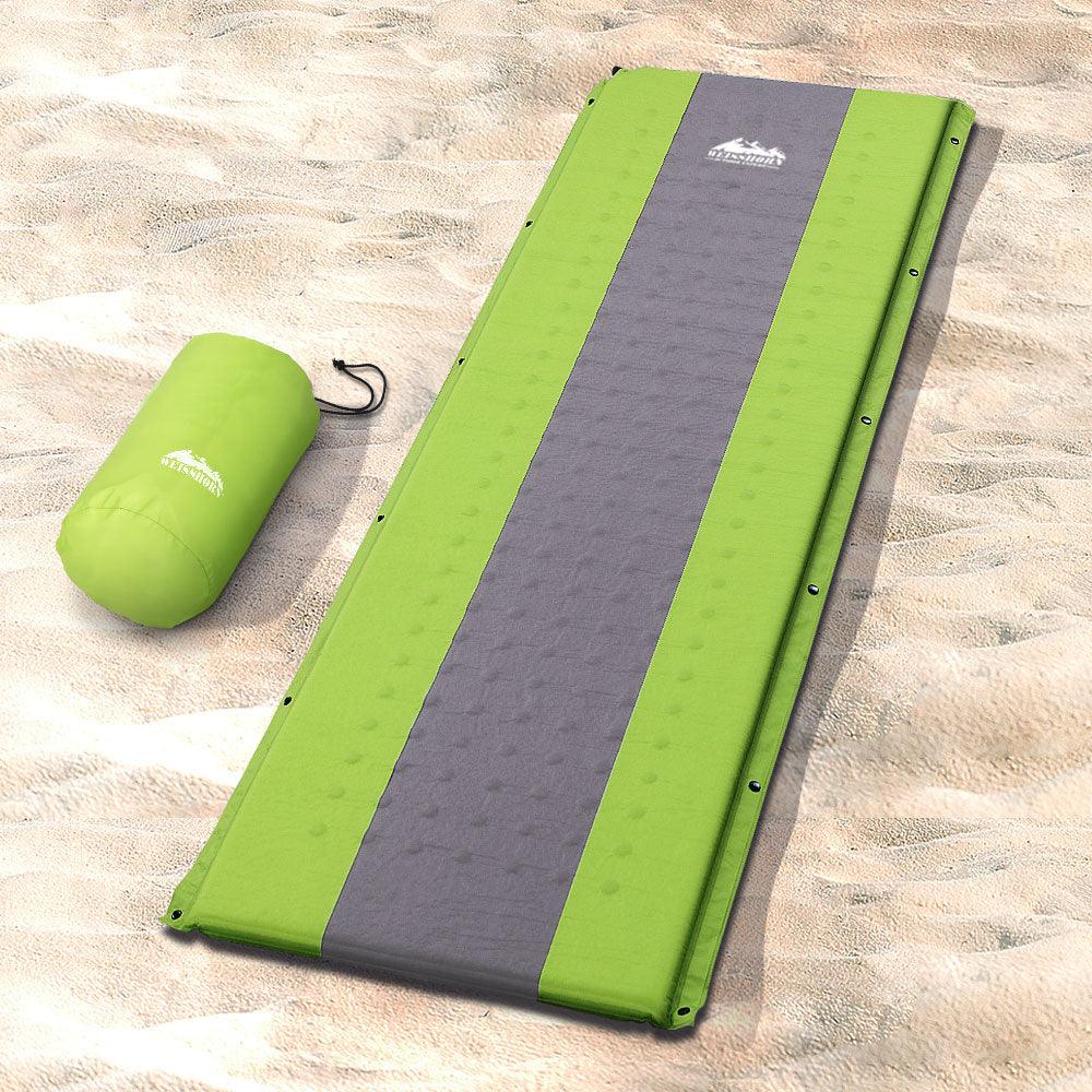 Weisshorn Self Inflating Mattress Camping Sleeping Mat Air Bed Pad Single Green - Harrogates