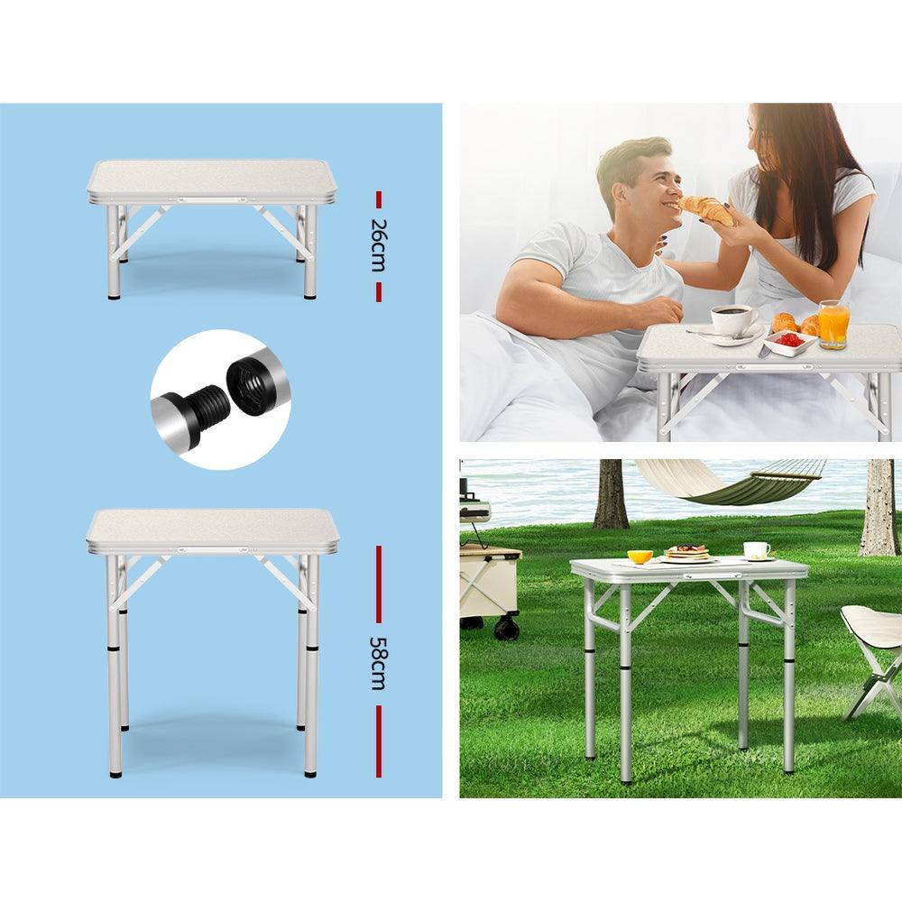 Weisshorn Folding Camping Table 60CM Adjustable Portable Outdoor Picnic Desk - Harrogates