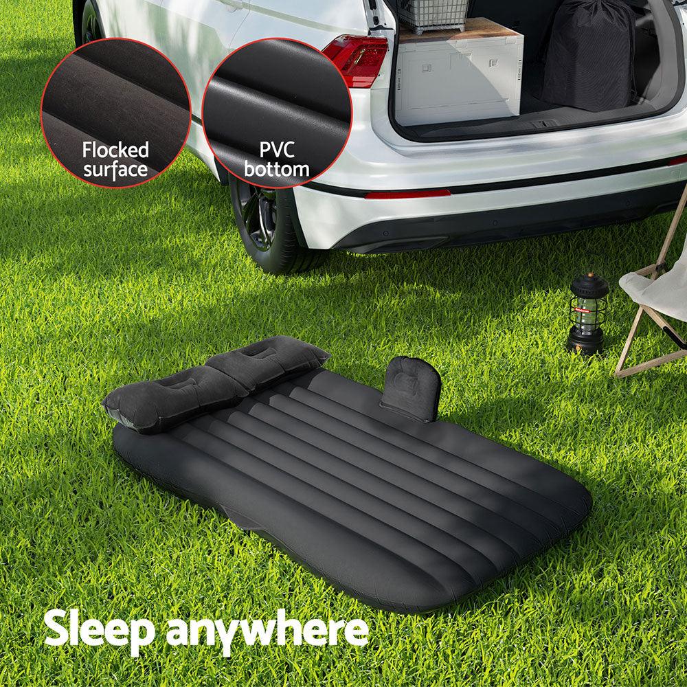 Weisshorn Car Mattress 134x78 Inflatable SUV Back Seat Camping Bed Black - Harrogates