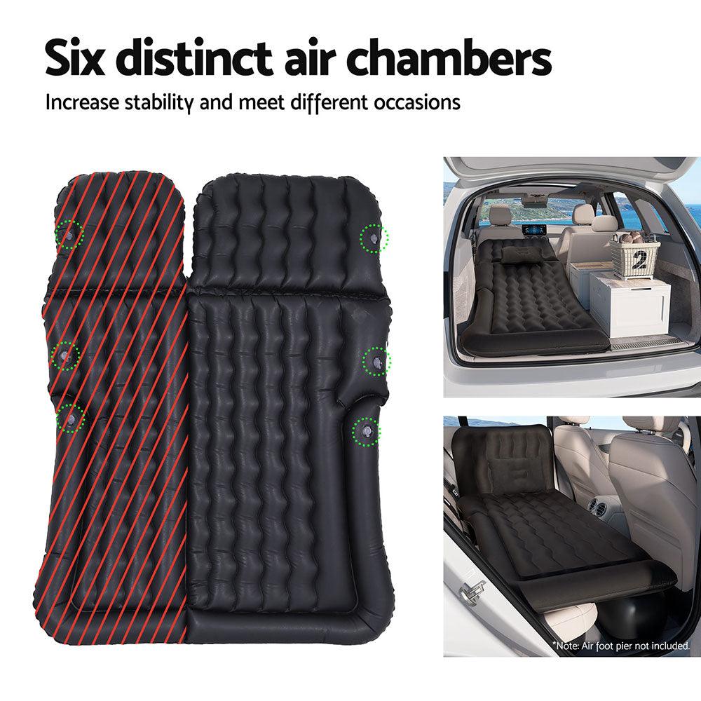 Weisshorn Car Mattress 175x130 Inflatable SUV Back Seat Camping Bed Black - Harrogates