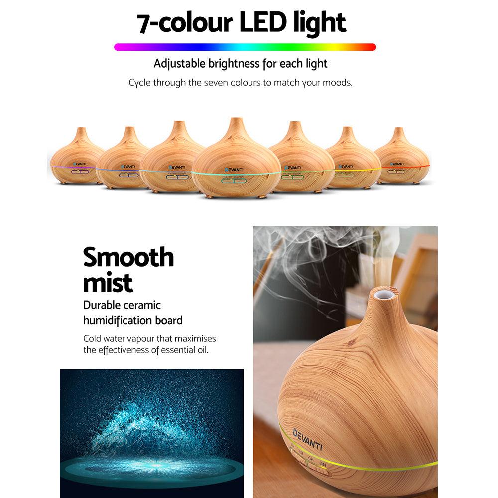 Devanti Aroma Diffuser Aromatherapy Humidifier 300ml - Harrogates