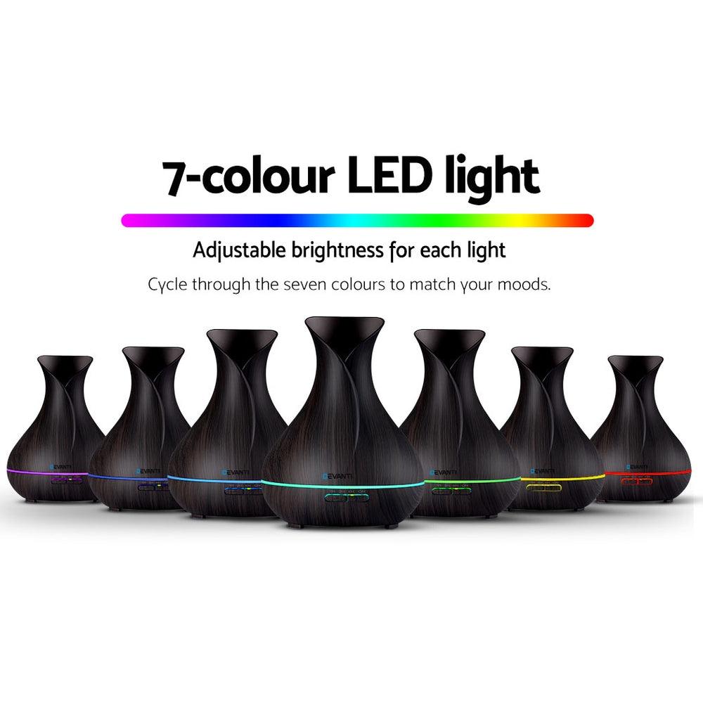 Devanti Aroma Diffuser Aromatherapy Dark Wood 400ml - Harrogates