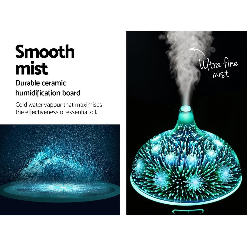 Devanti Aroma Diffuser Aromatherapy 3D Glass 400ml - Harrogates