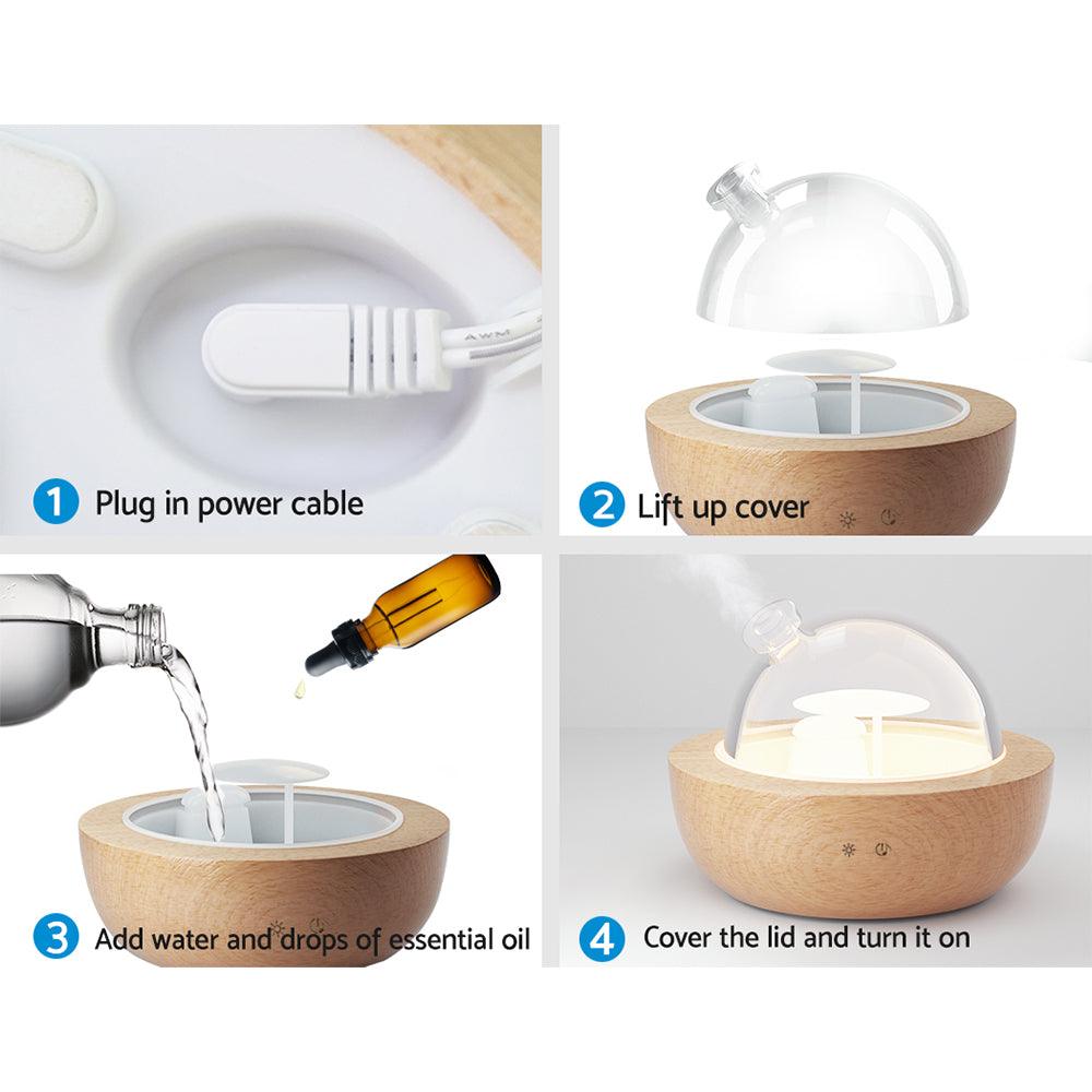 Devanti Aroma Diffuser Aromatherapy Glass 200ml - Harrogates