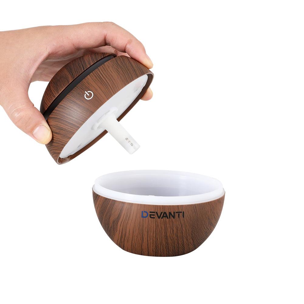 Devanti Aroma Diffuser Aromatherapy Dark Wood 130ml - Harrogates