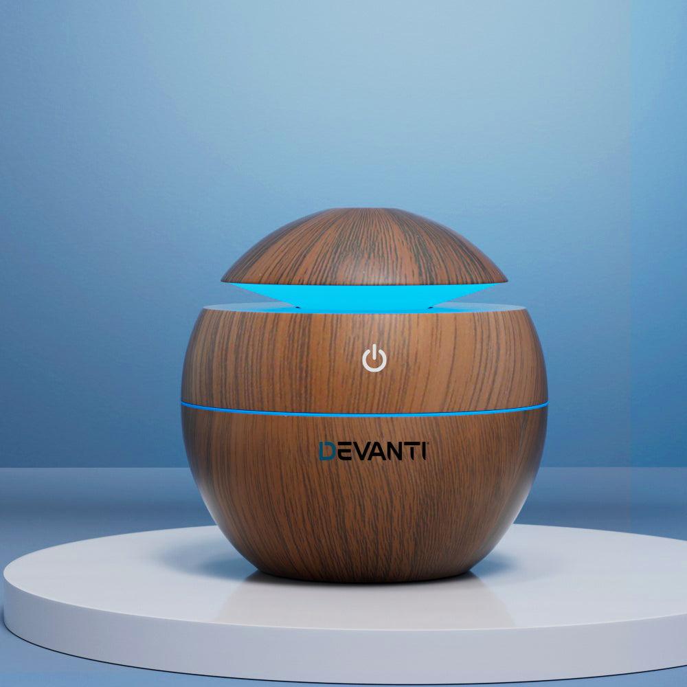 Devanti Aroma Diffuser Aromatherapy Dark Wood 130ml - Harrogates