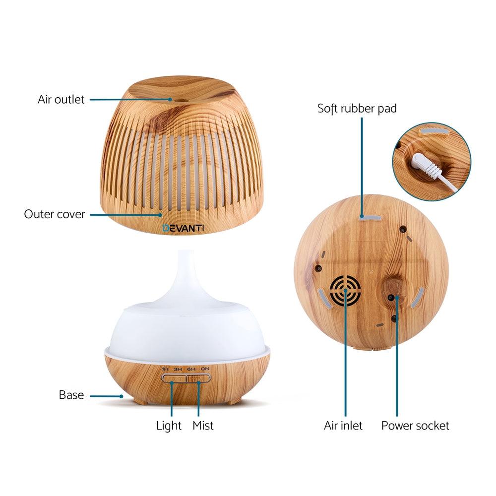 Devanti Aroma Diffuser Aromatherapy Humidifier 400ml - Harrogates