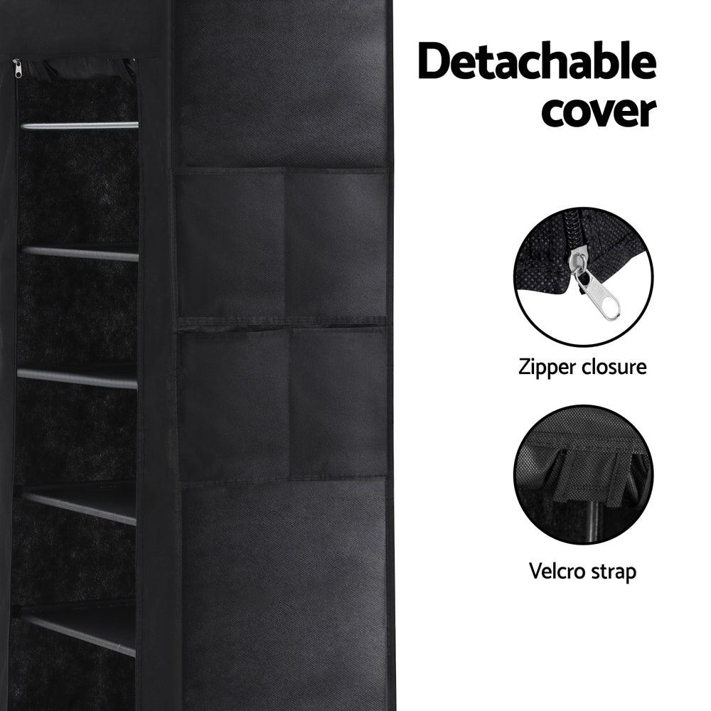 Artiss Shoe Rack Cabinet Removable Cover 10 tier Black - Harrogates