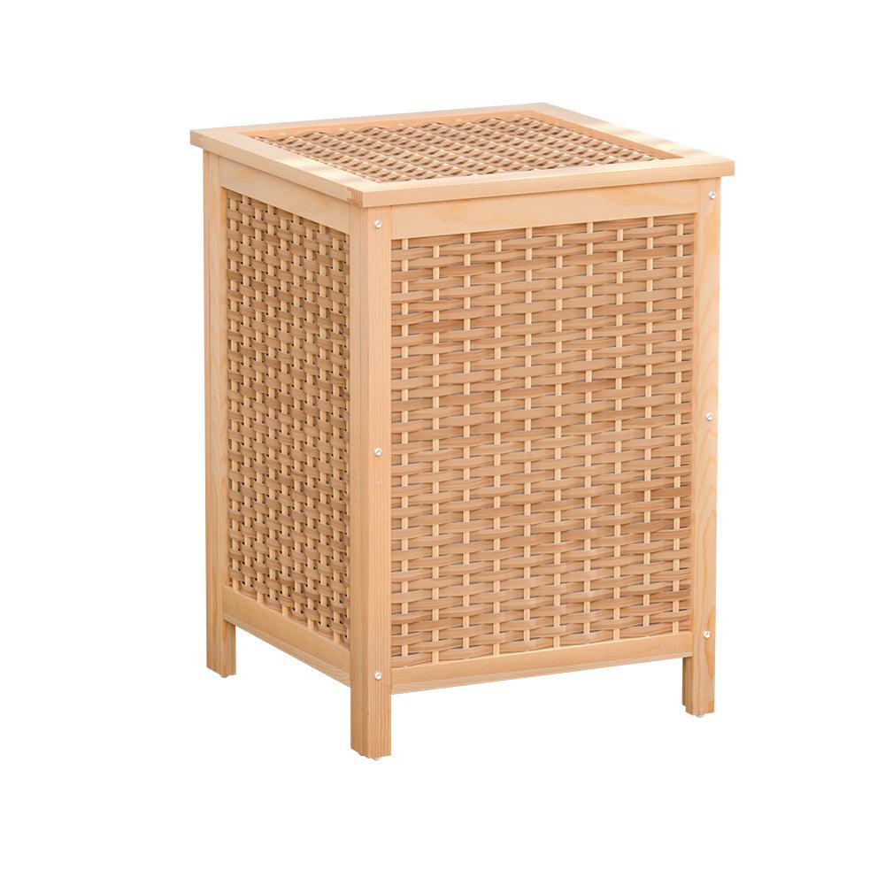 Artiss Laundry Hamper Bathroom Storage Cabinet Wooden Organiser Bag Clothes - Harrogates