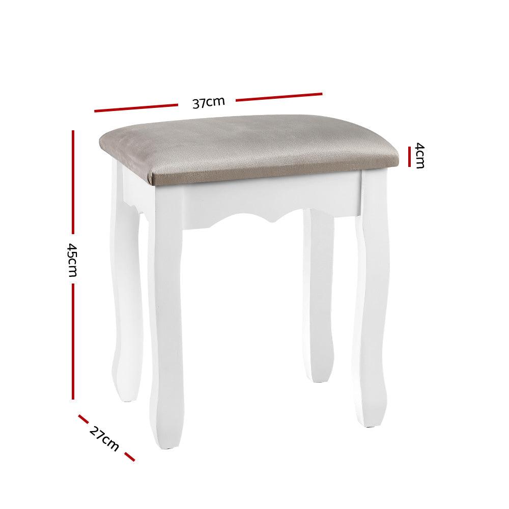 Artiss Dressing Table Stool Velvet Grey - Harrogates