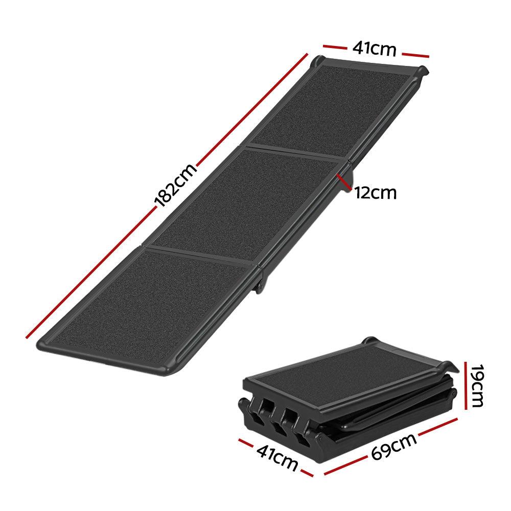 i.Pet Dog Ramp Pet Stairs Steps Car Travel SUV Ladder Foldable Portable Adjustable - Harrogates