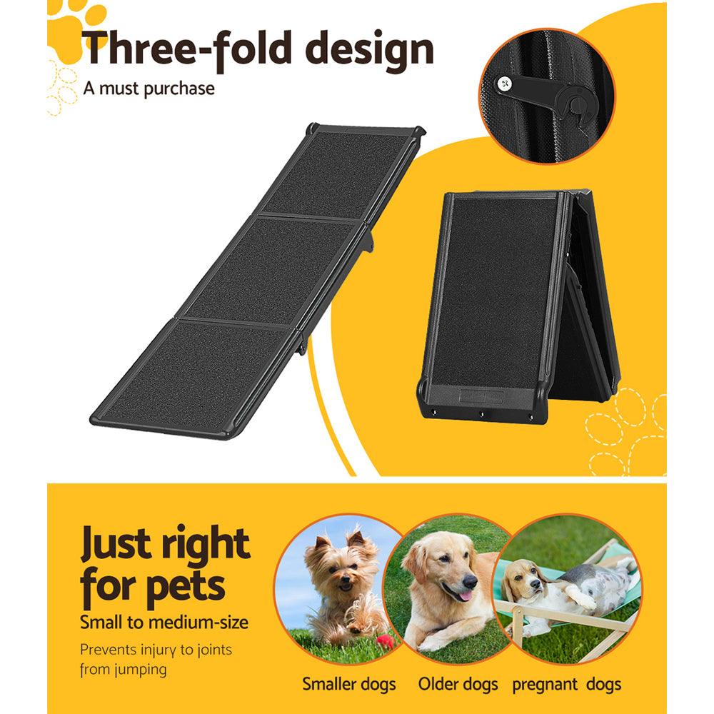 i.Pet Dog Ramp Pet Stairs Steps Car Travel SUV Ladder Foldable Portable Adjustable - Harrogates