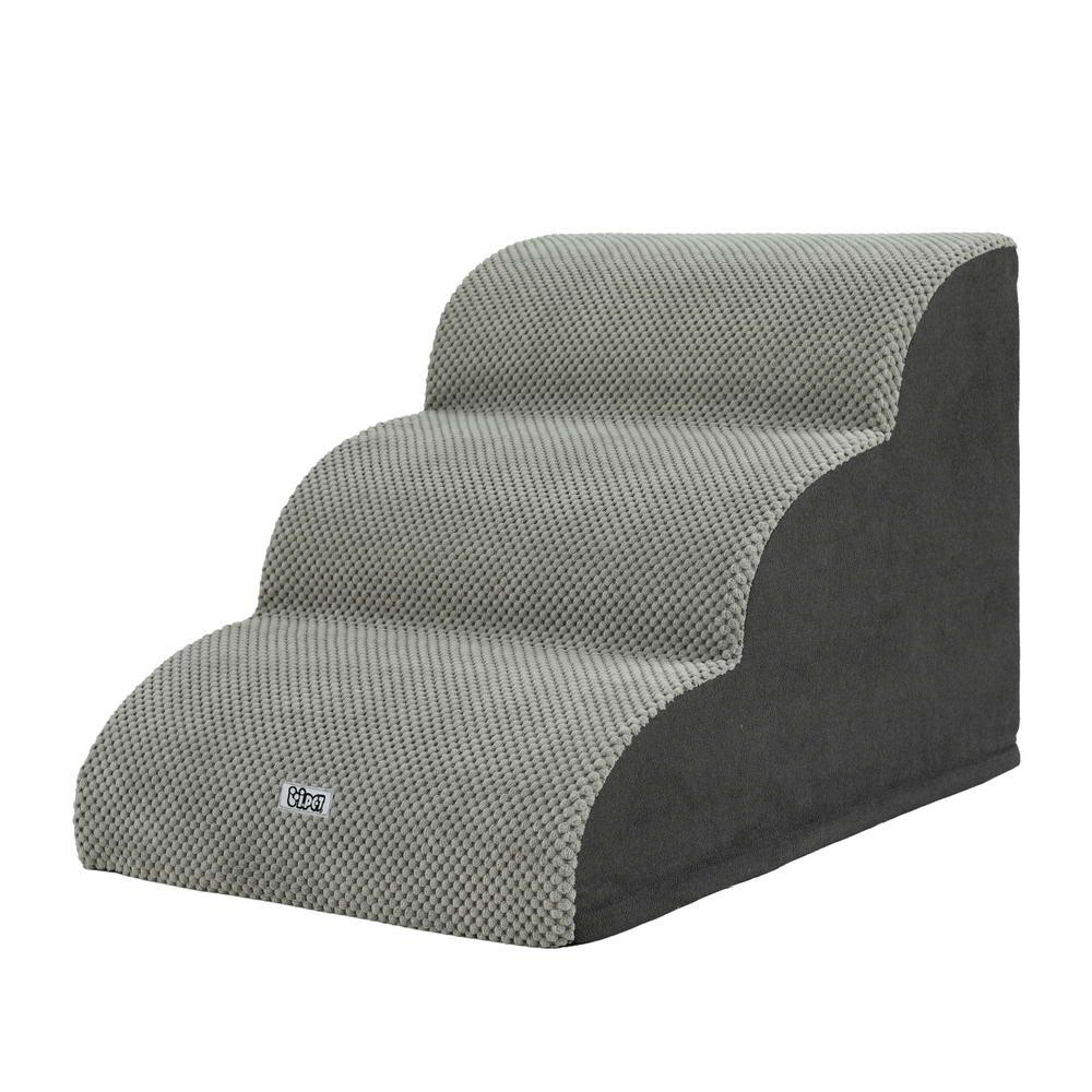 i.Pet Dog Ramp Steps Foam 3 Tier Pet Stairs For Bed Sofa Car Portable Indoor - Harrogates