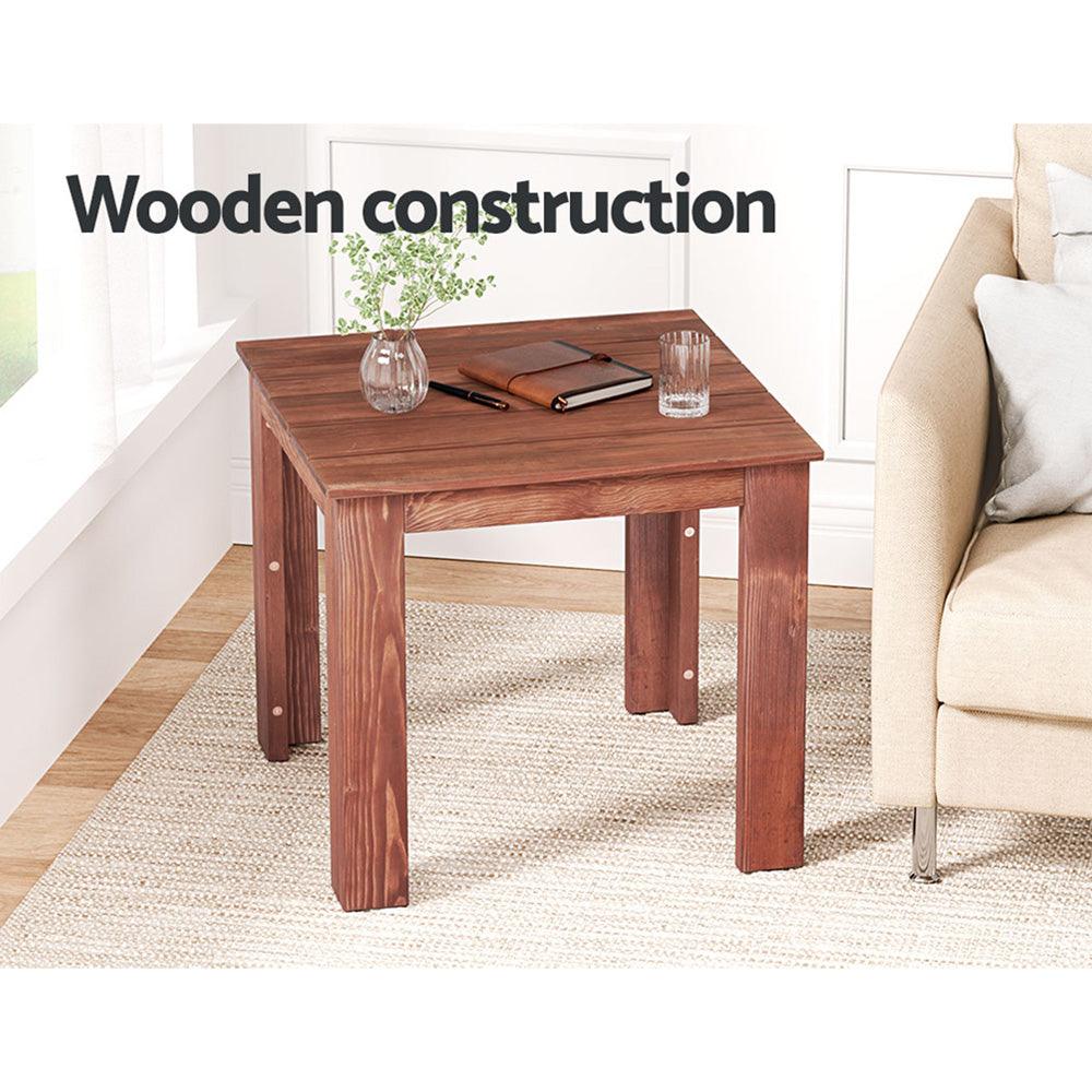 Gardeon Coffee Side Table Wooden Desk Outdoor Furniture Camping Garden Brown - Harrogates