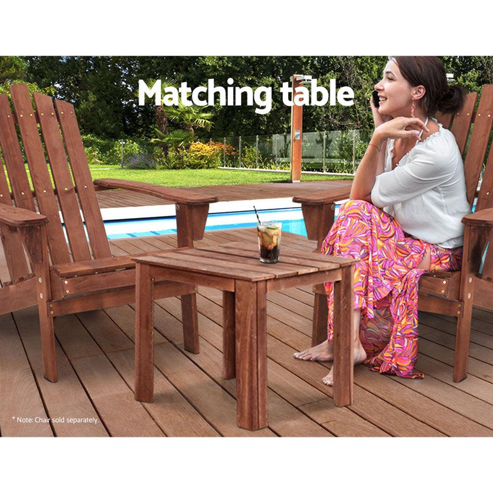 Gardeon Coffee Side Table Wooden Desk Outdoor Furniture Camping Garden Brown - Harrogates
