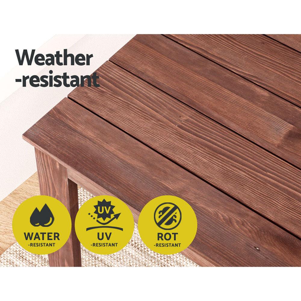 Gardeon Coffee Side Table Wooden Desk Outdoor Furniture Camping Garden Brown - Harrogates