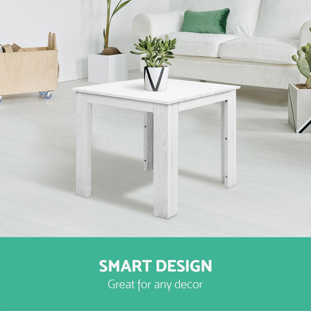 Gardeon Coffee Side Table Wooden Desk Outdoor Furniture Camping Garden White - Harrogates