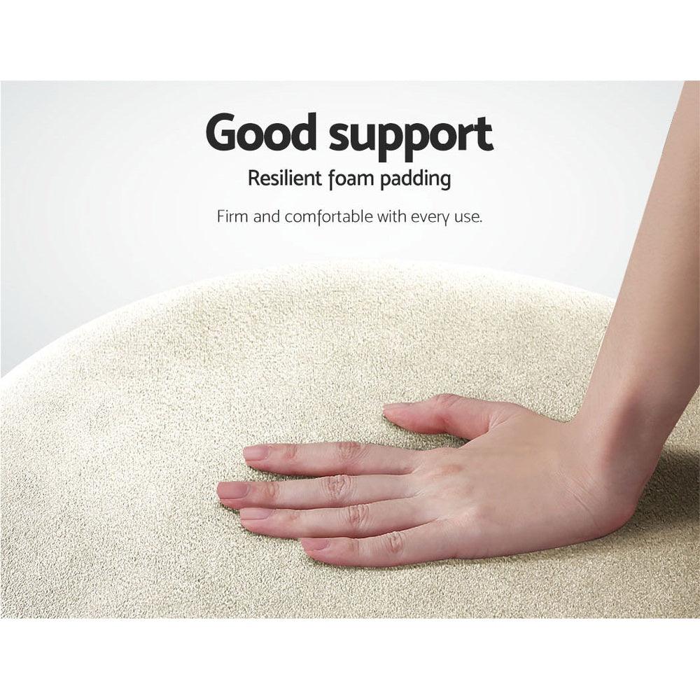 Artiss Ottoman Foot Stool Round Velvet Cream - Harrogates
