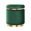 Artiss Ottoman Foot Stool Round Velvet Green - Harrogates