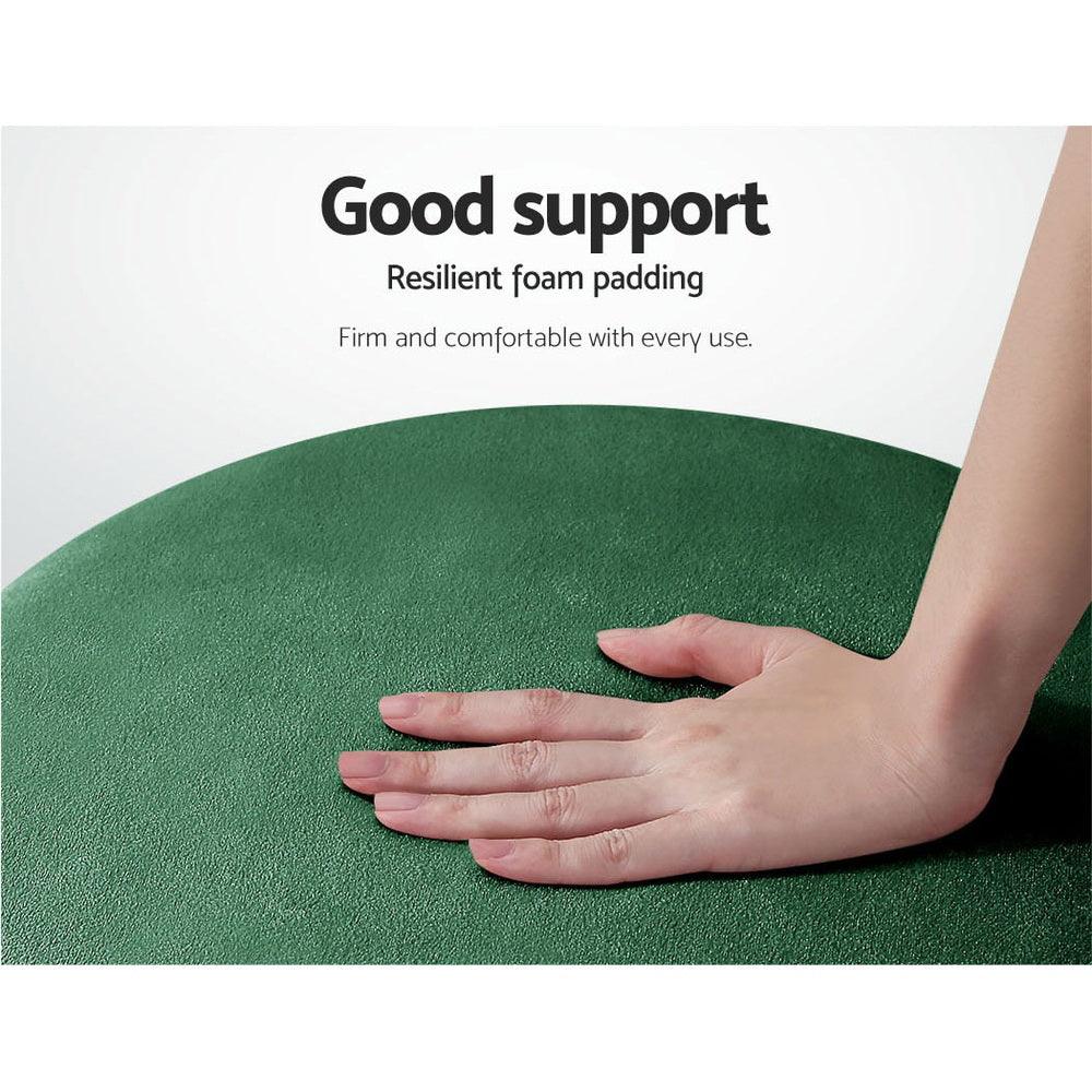 Artiss Ottoman Foot Stool Round Velvet Green - Harrogates