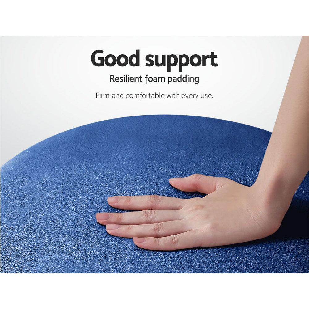 Artiss Ottoman Foot Stool Round Velvet Navy - Harrogates
