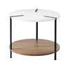 Artiss Coffee Table Side Table Round White Cedric - Harrogates
