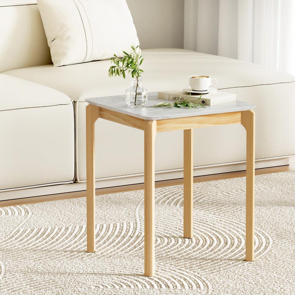 Artiss Coffee Table Marble Effect Square - Harrogates