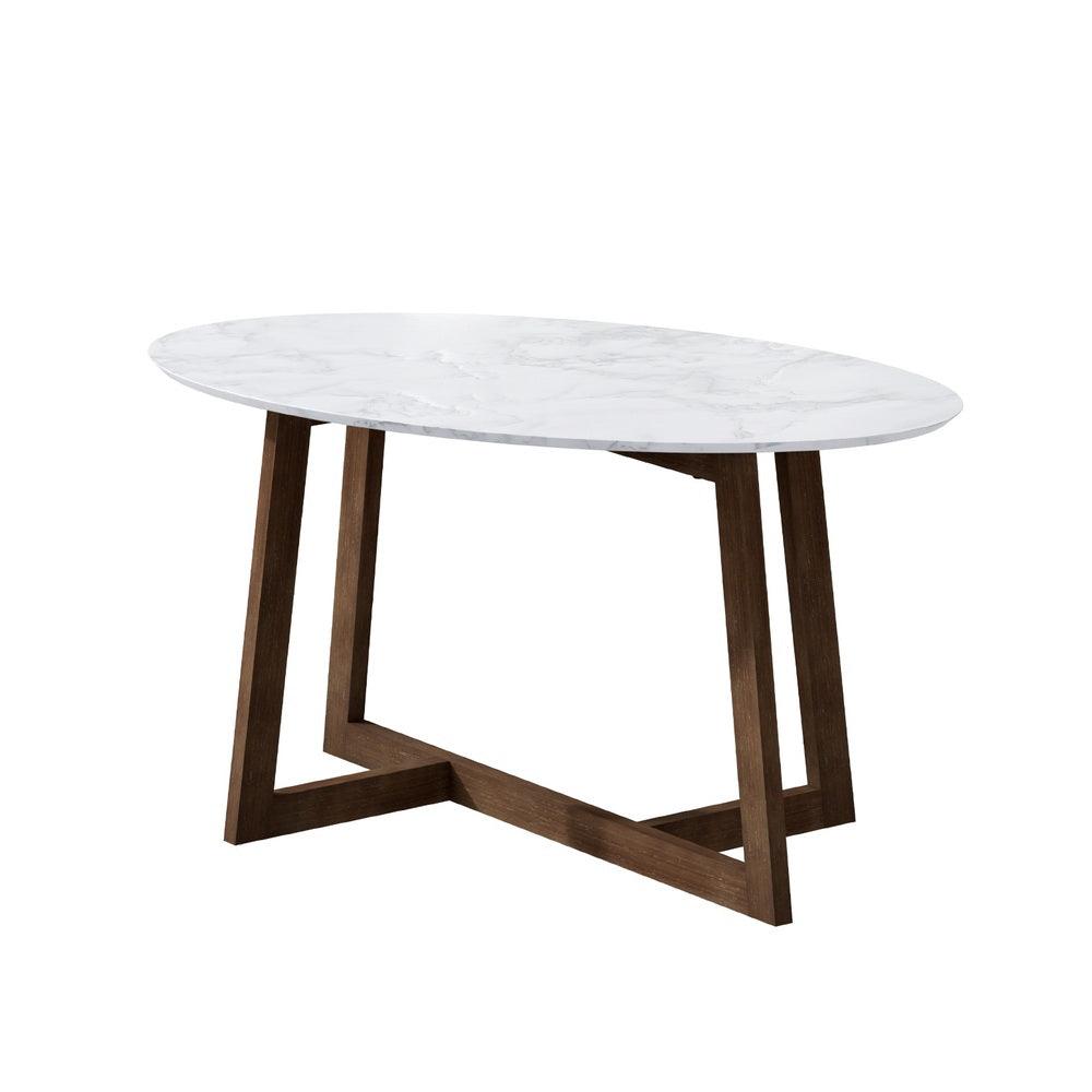 Artiss Coffee Table Oval Marble Effect - Harrogates