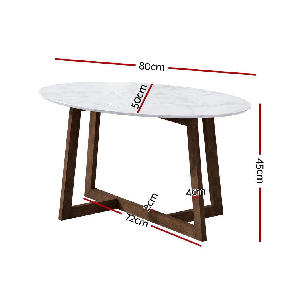 Artiss Coffee Table Oval Marble Effect - Harrogates