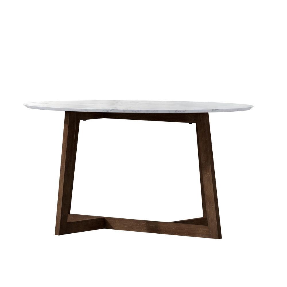 Artiss Coffee Table Oval Marble Effect - Harrogates
