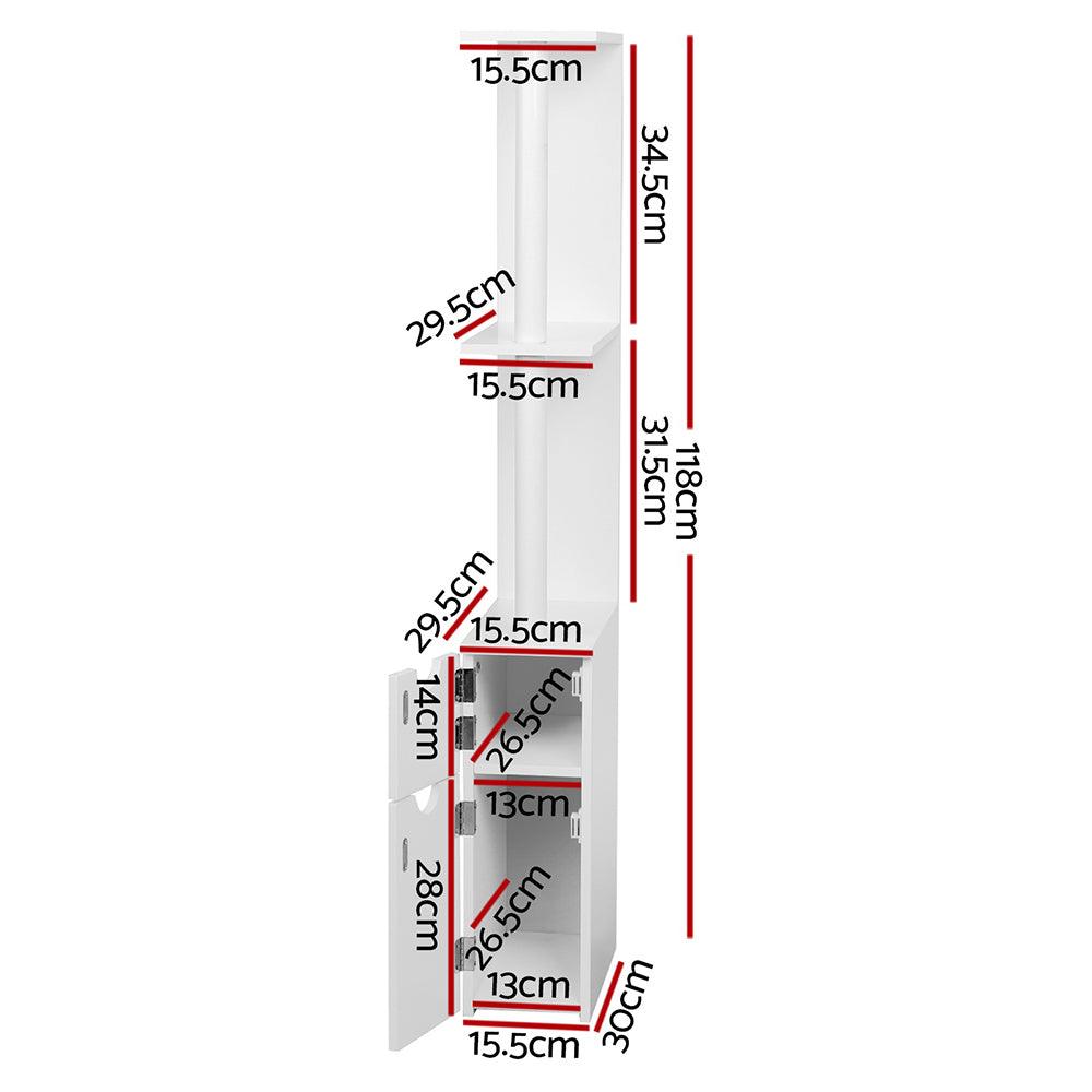 Artiss Bathroom Cabinet Storage 118cm Shelf White - Harrogates