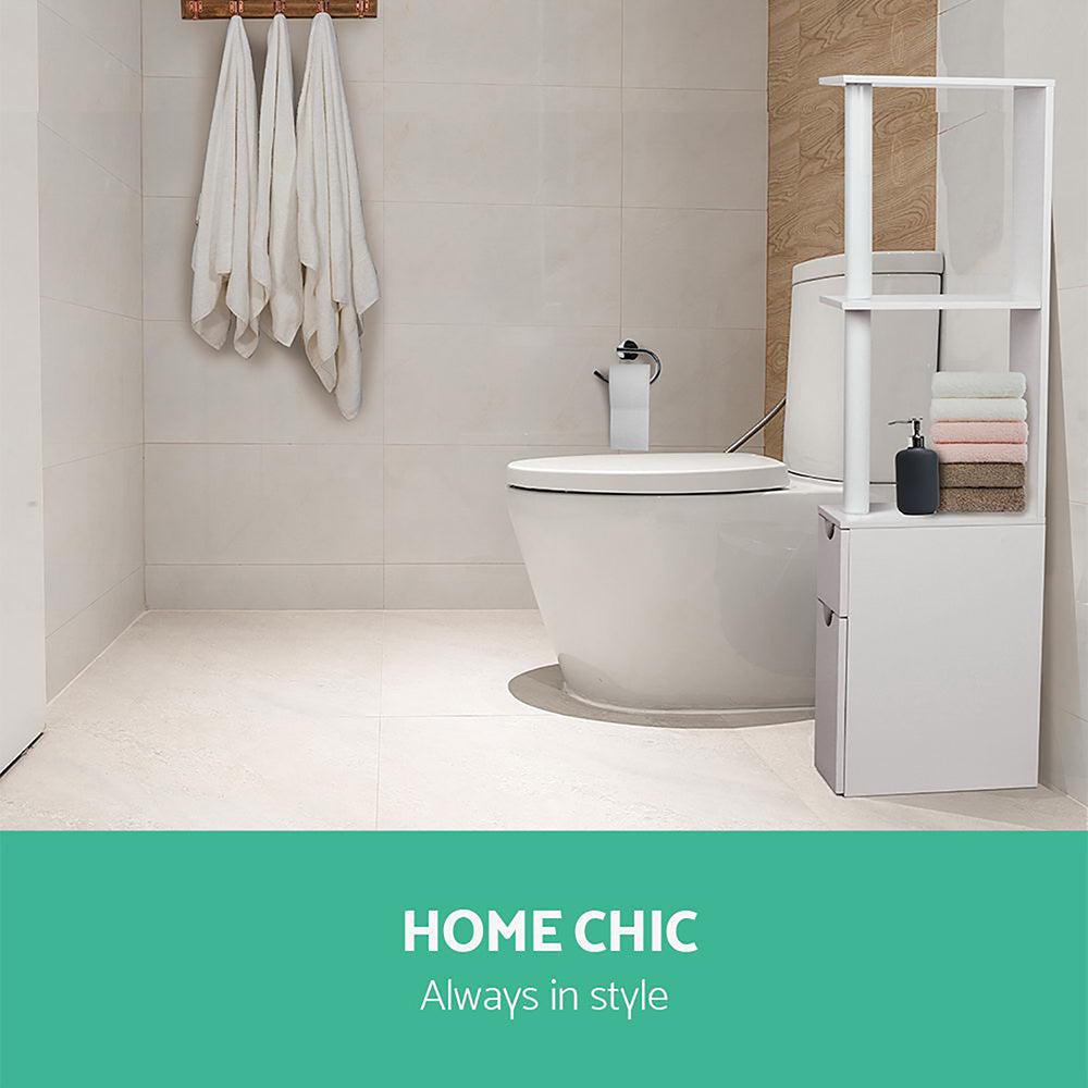Artiss Bathroom Cabinet Storage 118cm Shelf White - Harrogates