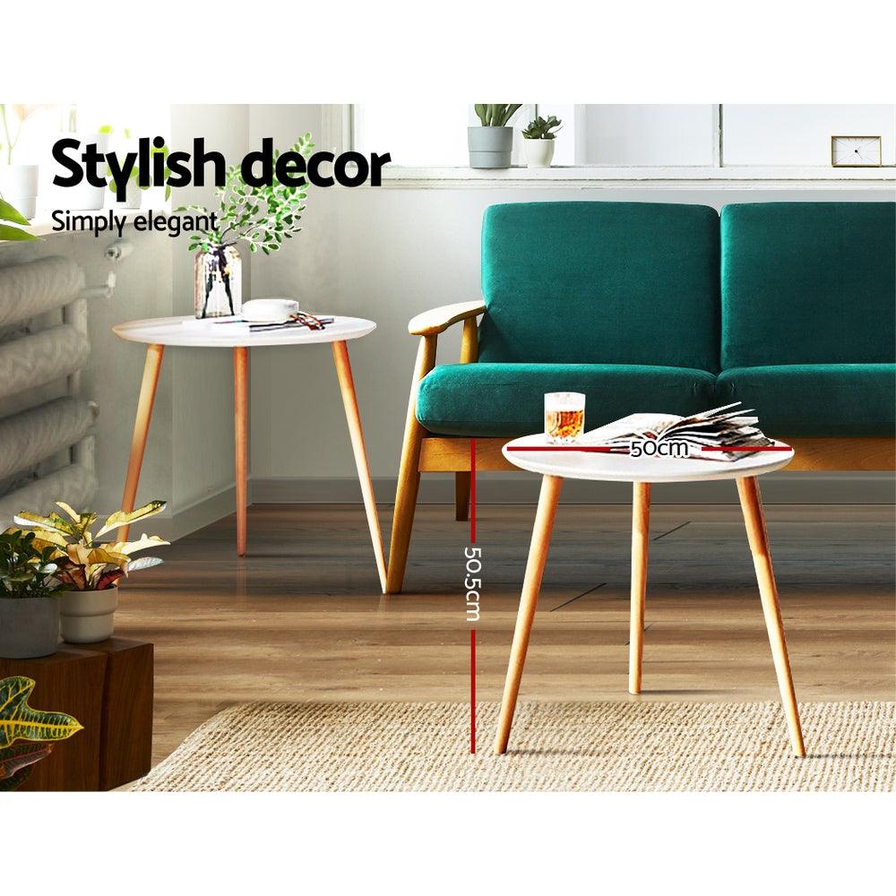 Artiss Coffee Table Round 50CM Callix - Harrogates