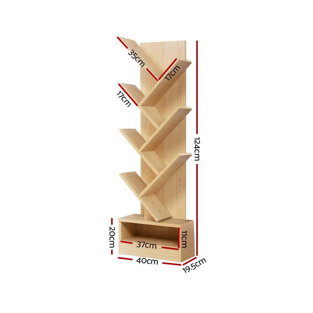 Artiss Tree Bookshelf 7 Tiers - ECHO Oak - Harrogates