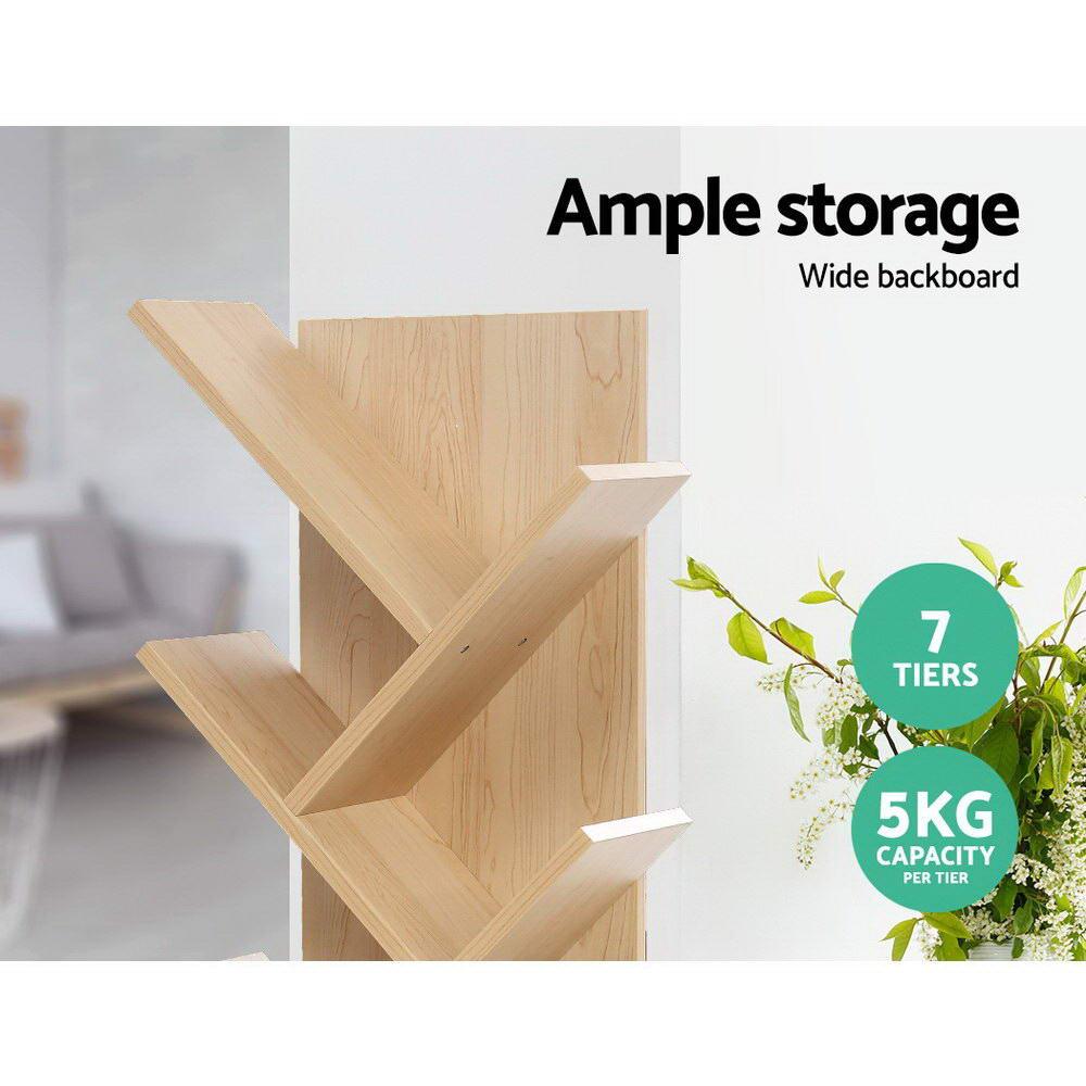Artiss Tree Bookshelf 7 Tiers - ECHO Oak - Harrogates